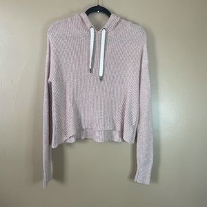 American Eagle Hooded Knit Cropped Sweater